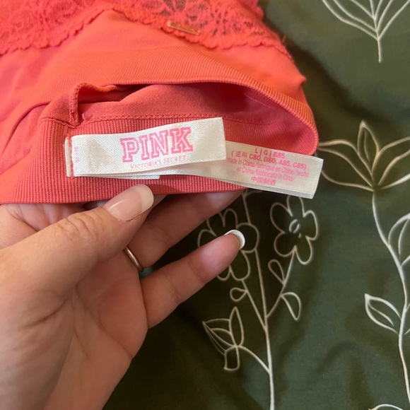 Lace Trim Pink Bralette - Picture 3 of 3